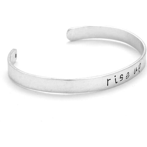 New Rise up Stainless Steel Jewelry Bangles Men Charm Bracelets Adjustable Tone Cuff Fashion Jewelry Couple Bracelet Gift