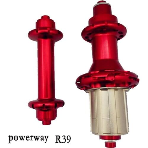 Powerway R39 straight pull carbon road bike hubs front&rear 20/24H black-red-white colors 9/10/11 speeds from China bicycle hubs