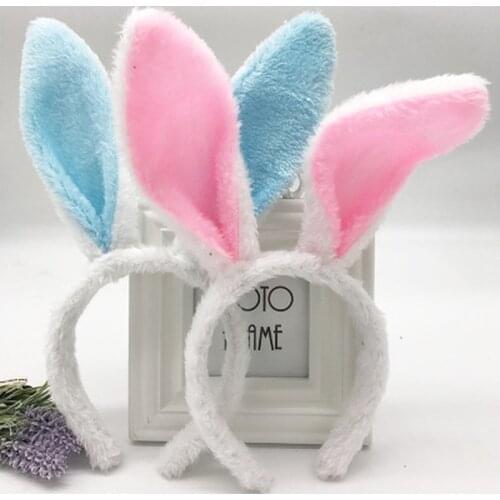 Fluffy Plush Bunny Ears Headband Female Girl Lolita Cosplay Cartoon Anime Headpiece Halloween Chriatmas Party Hair Hoop