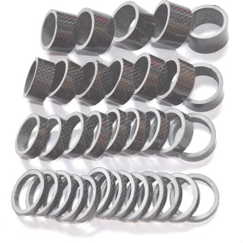 100 pcs carbon fiber washer ultra-light mountain bike road bike parts stem fork spacer 5/10/15/ 20mm bicycle accessories 3k