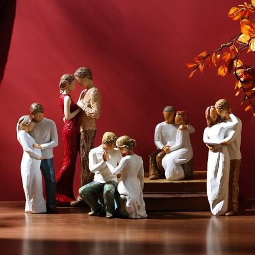 Modern nordic resin statue scandinavian home decor statues and sculptures for decoration figures funiture family Ornaments salon