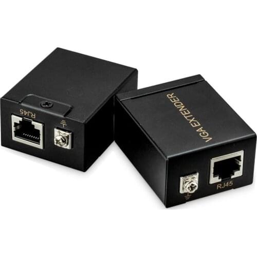 VGA Signal Extension Repeater Adapter Through Rj45 Cat 5e Cat6 Network Cable 1 Transmitter + 1 Receiver KTV Multimedia Video