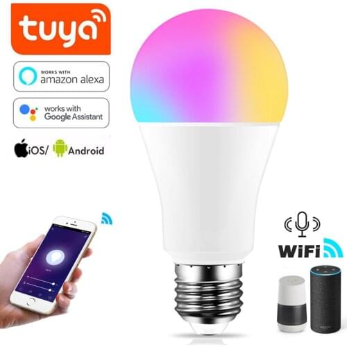 15W WiFi Smart Light Bulb B22 E27 LED RGB Lamp Work with Alexa/Google Home 85-265V RGB+White Dimmable Timer Function Magic Bulb