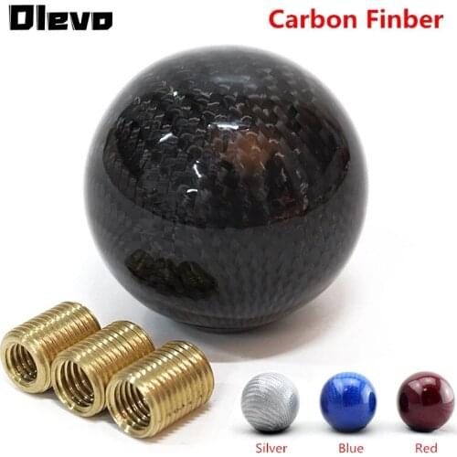 Carbon Fiber AT MT Universal Car Gear Shift Knob POMO Lever Stick Headball Arm Pen MOMO Vites Topuzu M8*1.25 M10*1.25 M10*1.5