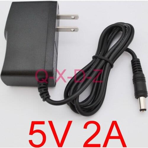 100PCS High quality AC 100V-240V Converter Switching power adapter DC 5V 2A 2000mA Supply US Plug DC 5.5mm x 2.1mm