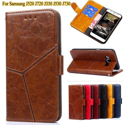 YeLun Vintage Leather Wallet Case For Samsung J520 J720 J330 J530 J730 Silicone Soft Phone Cover Case Full-Body Protect Shell