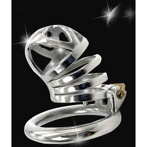 FRRK-06, Mens Chastity Cage Devices, Stainless Steel Penis Cage For Men, Metal Chastity Penis Ring, Bondage Sex Toys