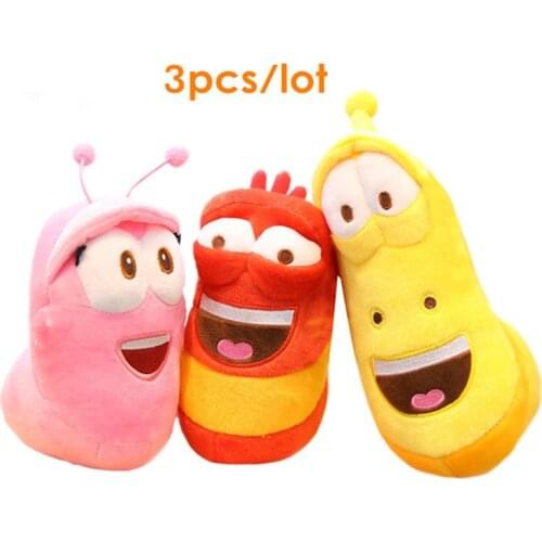 3Pcs/Lot Fun Insect Slug Larva Plush Toys Stuffed Worm Birthday Christmas Gifts