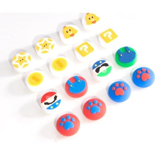 4pcs Cute Cartoon Thumb Stick Grip Cap Joystick Protective Cover For Nintendo Switch NS Lite Joy-con Controller Thumb Stick Grip