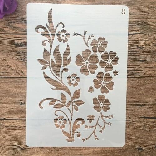 A4 29 *21cm Morning glory wall layered stencil painting scrapbook stamp album decoration embossed paper card template decoration