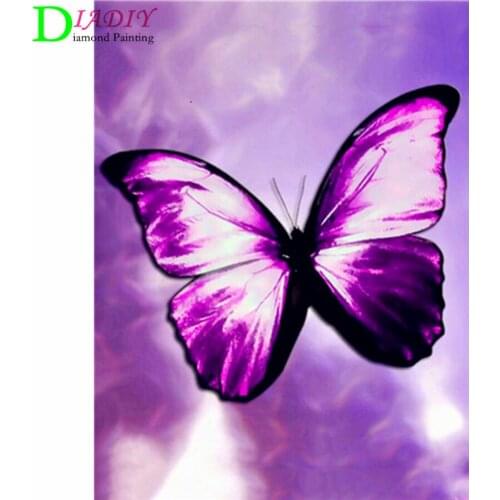 Diy 5d Diamond Painting "Flower butterfly scenery" Cross Stitch Square Round Diamond Embroidery Handwork Rhinestone Art