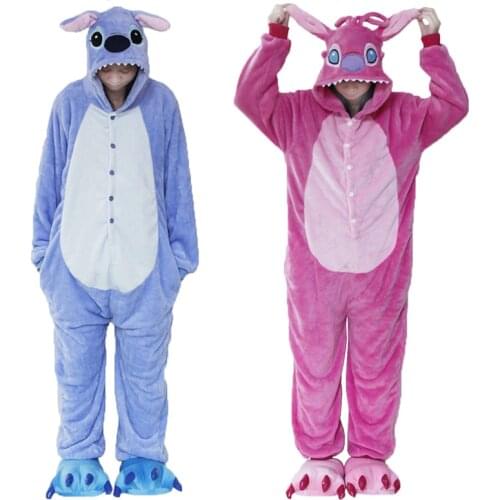 One Piece Hooded Jumpsuits for Adult Kigurumi Panda Pajamas Winter Unisex Animal Costumes Cartoon Kids Flannel Unicorn Pajamas