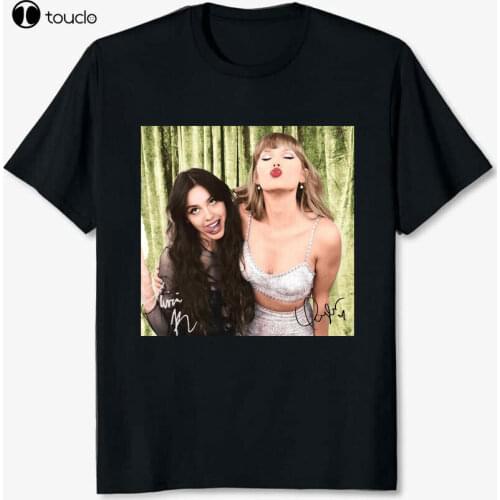 Olivia Rodrigo And Taylor Singnature T Shirt Black Funny Tee Size S-3Xl