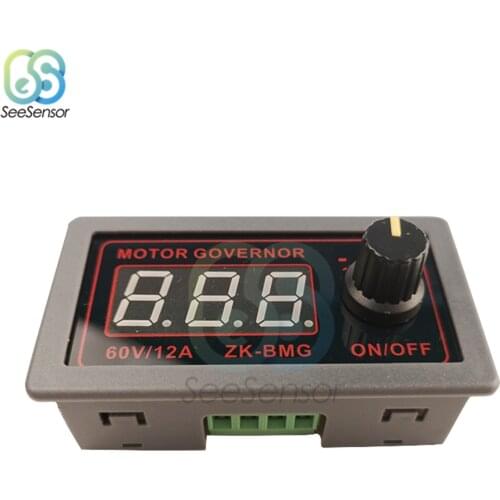 DC 9-60V 12V 24V 36V 48V 12A 500W PWM DC Motor Controller Adjustable Motor Governor Digital Display Dual MOS Driver