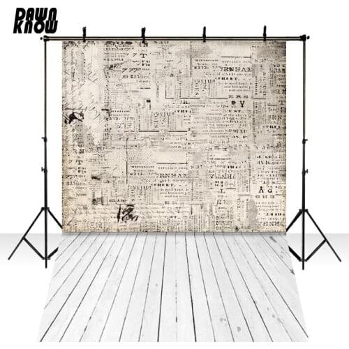DAWNKNOW Uniquely Texture Photography Background Floor Photocall Newspaper Wall Backdrops For Wedding Photo Studio lv2245