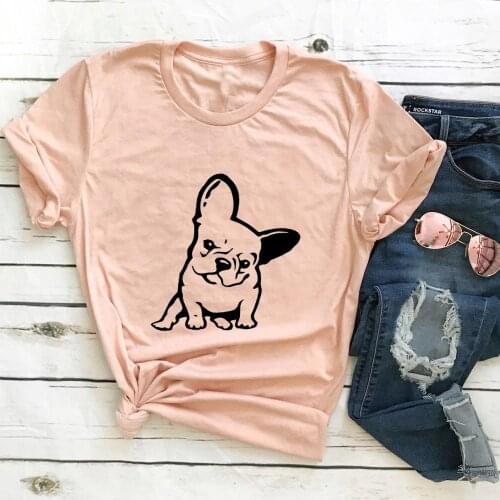 Cute dog shirt French bull dog T-shirt dog lover gift shirt summer tee women casual 100%cotton grunge aesthetic tee goth tops