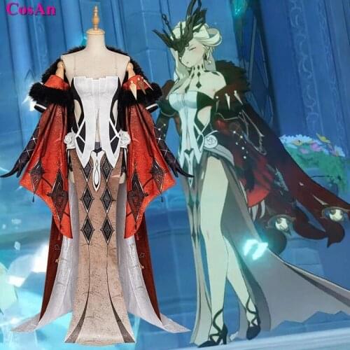 Hot Game Genshin Impact NPC La Signora Cosplay Costume Executive Officer Elegant Uniforms Activity Party Role Play Clothing New