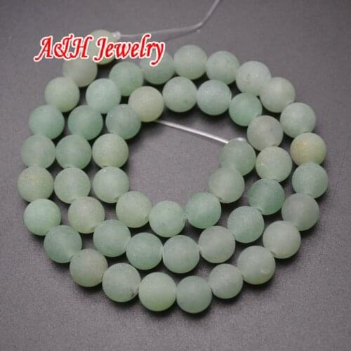 10pcs Matt Surface Natural Semi-precious Stone 8mm Green Aventurine Strand Loose Beads 16'' DIY Jewelry Making Materials