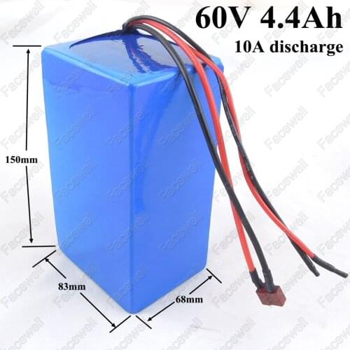 60v lithium unicycle battery 60v 4.4ah 4400mah brand 18650 cells 60v 4400mah li-ion battery pack scooter 350w 600w skateboard