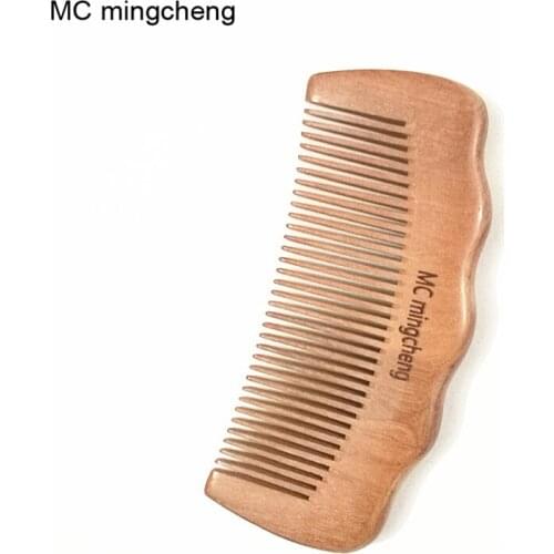 MC Mustache Hair Wooden Comb Beard 100% Real Natural Red Sandalwood Super Quality Health Massage Anti-static