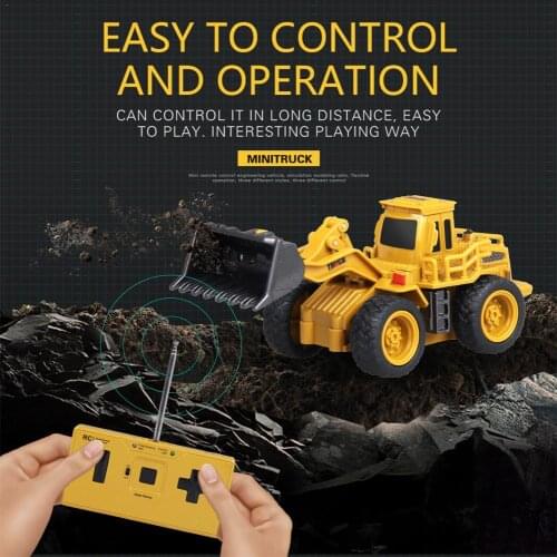 Mini Size Rc Remote Control Construction Vehicle Engineering Cars Excavator Model toys 4-Channel Bulldozer Crane Truck Toys