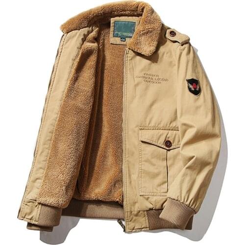 Plus Velvet Men Jacket Men Casual Lapel Fleece Jacket Men Warm Autumn Winter Mens Jackets And Coats Windbreaker