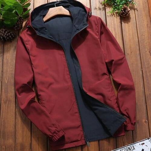 Spring Summer Thin Mans Jacket and Coat Double Side Streetwear Windbreaker Coat Men Brand Clothing Plus Size 4XL European Style