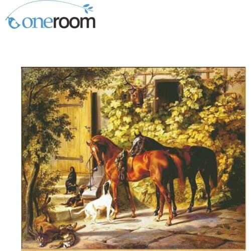 N55-45 Needlework Crafts Full Embroidery DIY Counted Cross Stitch Kit 14 ct Horses and Dogs