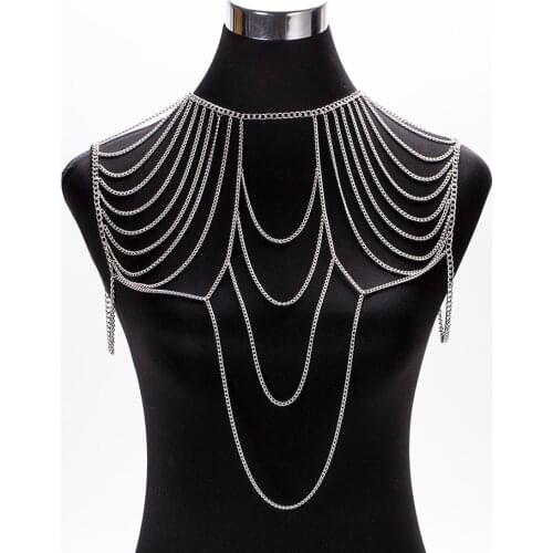 New Design Women Shoulder Chain Gold Color Fashion Unique Charm Of The Female Body Chain Jewelry BY236