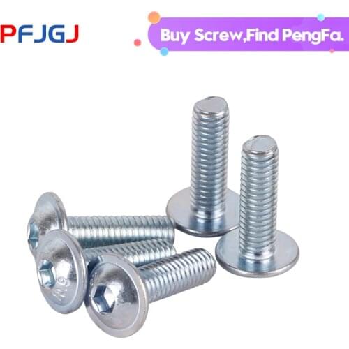 Peng Fa 10.9 Galvanized With Washer Button Head Hex Screw Socket Head Cap Screws With Pad Bolts M4 M5 M6 M8 M10 M12