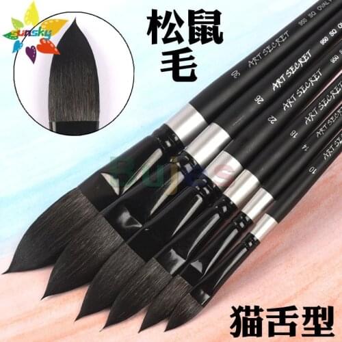 Original Artsecret 950 Black Swan pen rod Cat tongue shaped brush squirrel hair watercolor brush pen Round Flat hook line brush