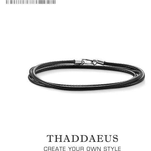 Strap Leather Black Ribbon Necklace,2017 Brand New Strand Fashion Jewelry Europe Style 925 Sterling Silver Gift For Men Women