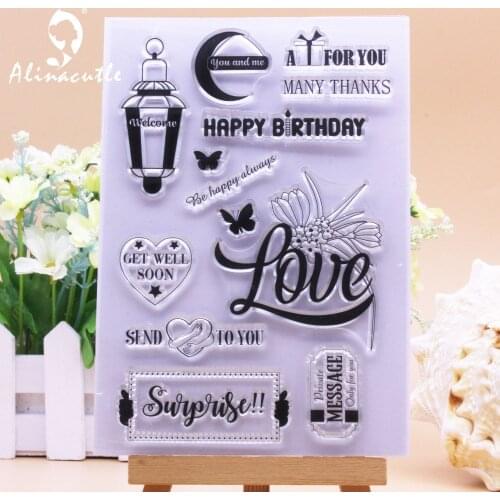 Alinacutle CLEAR STAMPS Love Scrapbooking Card Album Paper Craft Rubber Roller Transparent Silicon Clear Stamp