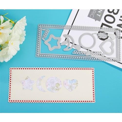 Rectangular Border Star Moon Circle Heart Metal Cutting Dies Scrapbooking Album Paper DIY Cards Craft Embossing Dies New 2020