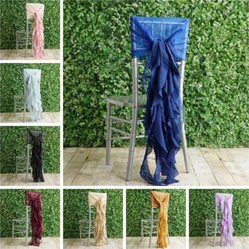 25 50 100pcs Chiffon Chiavari Chair Cover Wedding Chair Cap Hood For Event Party Banquet Decoration