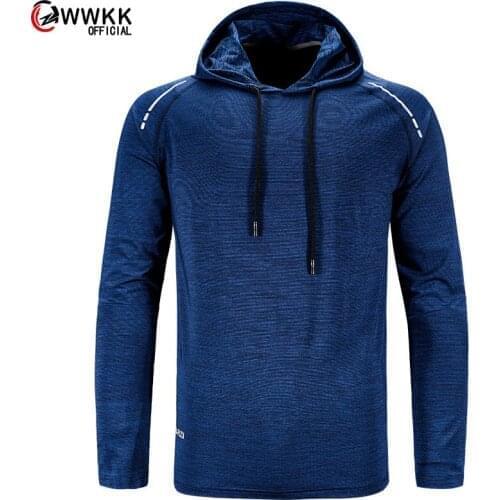 WWKK Quickdry Long Sleeve Hooded Sweatshirt Training Tracksuit Sports Sweatshirt 2021 Summer Casual Loose Jumper Gym