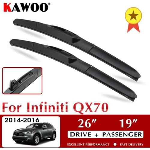 KAWOO Wiper Front Car Wiper Blades For Infiniti QX70 2014-2016 Windshield Windscreen Front Window Accessories 26"+19" LHD RHD