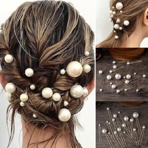 20Pcs/box Pearl U-shaped Pin Hairpin Bridal Tiara Hair Accessories Wedding Hairstyle Design Tools Disk Hair Haippins