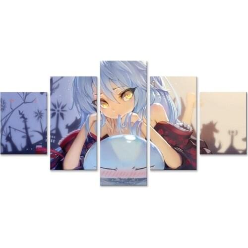 That Time I Got Reincarnated as a Slime Rimuru Tempest Canvas Painting 5 Pieces Wall Art For Living Room Modular Picture