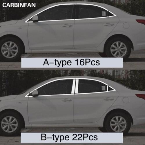 Exterior body decoration chrome car-styling products accessory part For Hyundai Solaris window trim cover 2010-2015