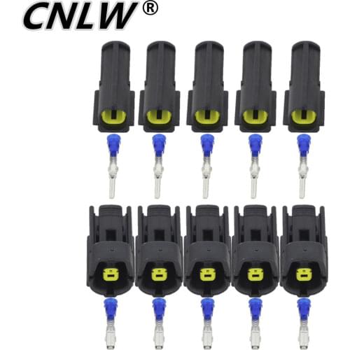 5 Sets 1 Pin DJ70116Y-1.8-11/21 Waterproof Electrical Wire Connector Oxygen Sensor Connector Plug 1P
