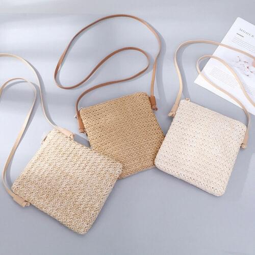 Women´s Straw Woven Plait Small Bags Shoulder Crossbody Bag Messenger Handbag Coin Purses