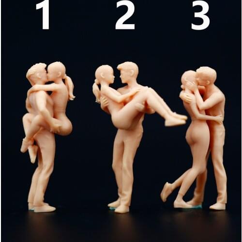 1:64 Lovers Model Miniature Handicraft Figure White Model Need To Be Colored By Yourself