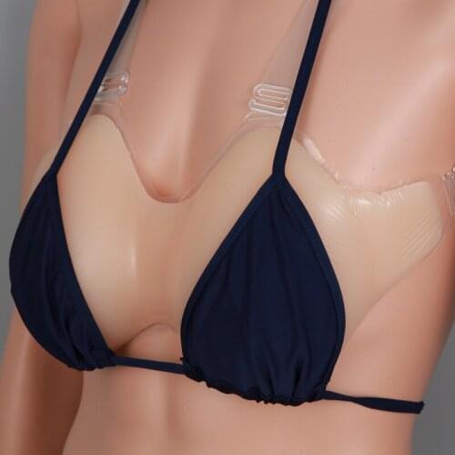 1Pair 500g A Cup Adhisive Dark Artificial Breasts Beige Silicone Breast Forms with sticky Fake boobs Tits realistic travesti