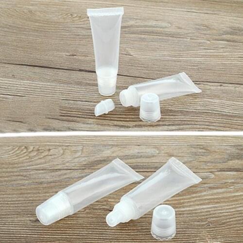 1pc Cosmetic Lip Gloss Empty Refillable Tubes Plastic Containers Lip Balm Makeup Tools 10ml Clear W2M4