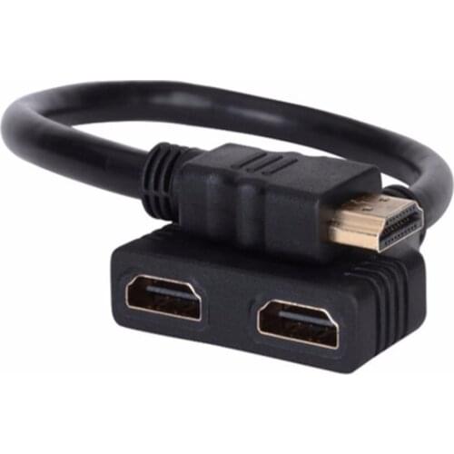 1080P HDMI-compatible Port Male to 2 Female 1 In 2 Out Splitter Cable Converter Adapter