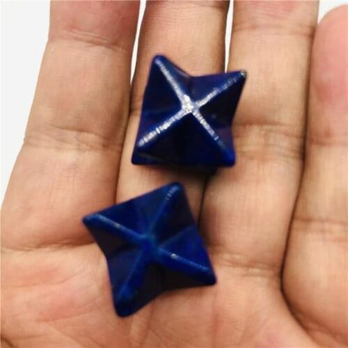 20mm Natural Lapis lazuli Merkaba Star Carved Quartz Crystal skull Healing