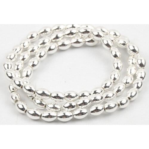 4x6mm 65pcs/Strand Egg Shape Natural Stone Hematite Loose Smooth Beads For Diy Charm Jewelry Earrings Bracelet Necklace Supplies