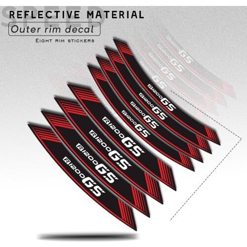 8X Motorcycle sticker outer Rim protection wheel decal creative decorative tire stickers for BMW R1200GS r 1200 gs r1200 gs