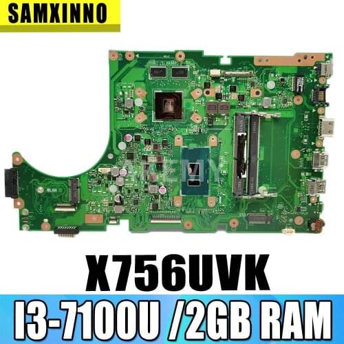 90NB0C70-R00030 Motherboard for ASUS X756UXK X756UVK X756UQK Mainboard I3-7100U 2GB GPU DDR4 slot
